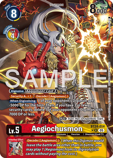 Aegiochusmon [BT24-014] Rare Alt Art