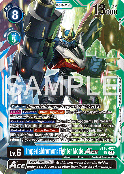 Imperialdramon: Fighter Mode Ace [BT16-027] Rare