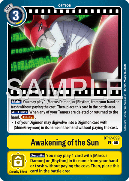 Awakening of the Sun [BT17-099] Uncommon