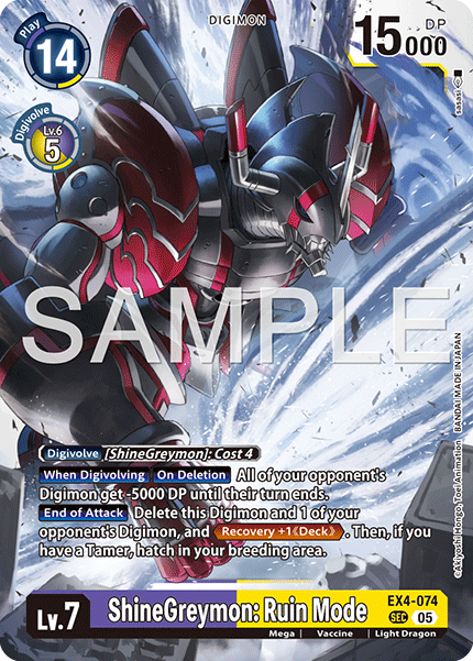 ShineGreymon: Ruin Mode [EX04-074] Secret