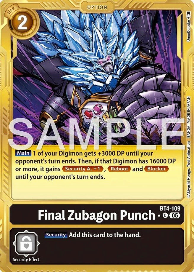 Final Zubagon Punch [BT04-109] Limited Foil