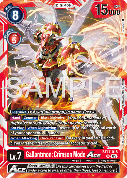 Gallantmon: Crimson Mode Ace [BT17-018] Super Rare