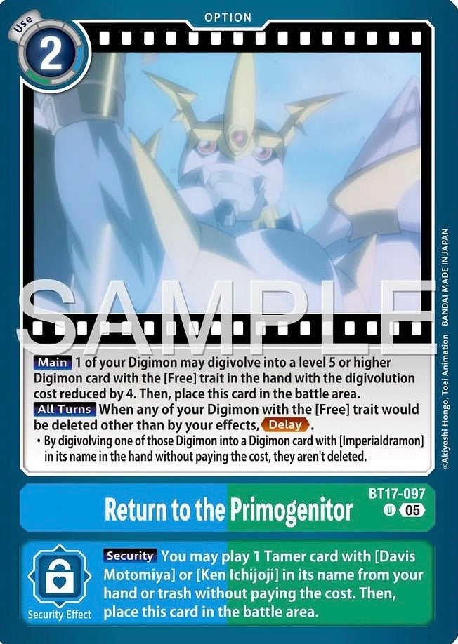 Return to the Primogenitor [BT17-097] Uncommon