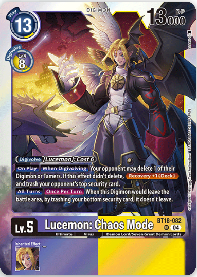 Lucemon: Chaos Mode [BT18-082] Super Rare